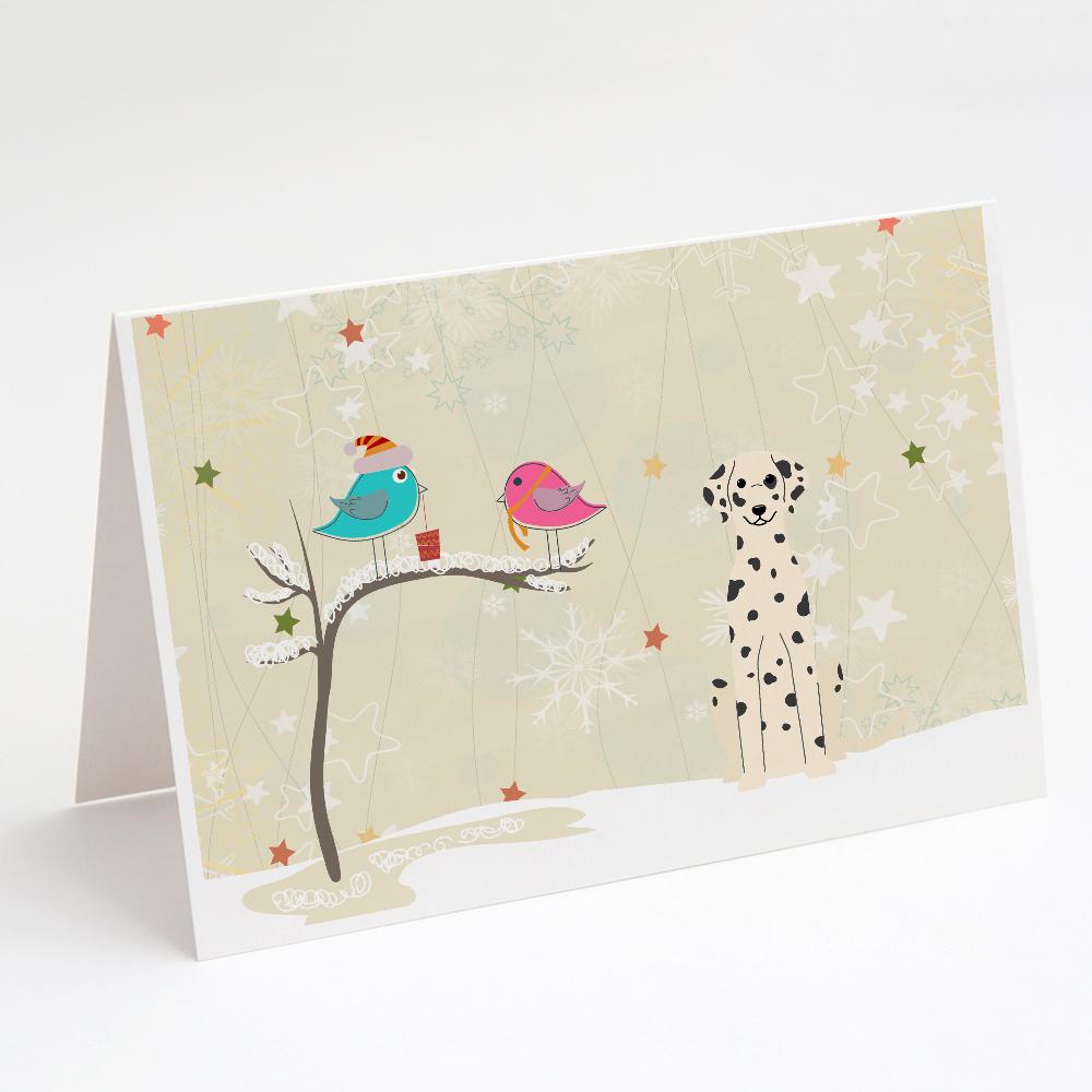 Christmas Presents between Friends Dalmatian Greeting Cards Pack of 8 Blank Cards with Envelopes Whimsical A7 Size 5x7