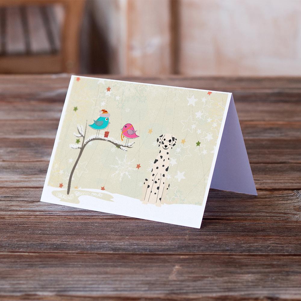 Christmas Presents between Friends Dalmatian Greeting Cards Pack of 8 Blank Cards with Envelopes Whimsical A7 Size 5x7
