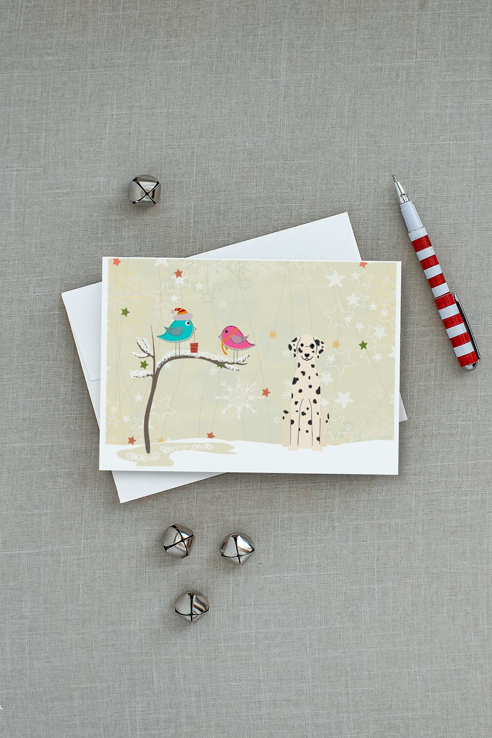 Christmas Presents between Friends Dalmatian Greeting Cards Pack of 8 Blank Cards with Envelopes Whimsical A7 Size 5x7
