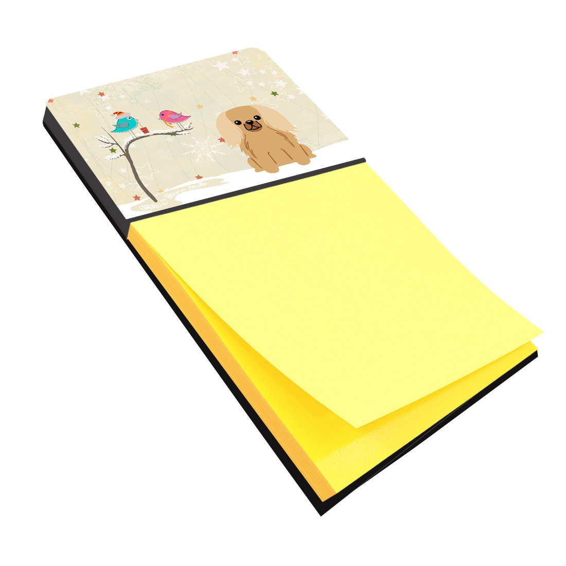 Christmas Presents between Friends Pekingese - Fawn Watercolor Sticky Note Holder Refillable Dispenser Desk Accessory 3x3 Pad Gift