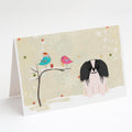 Christmas Presents between Friends Pekingese - Black and White Greeting Cards Pack of 8 Blank Cards with Envelopes Whimsical A7 Size 5x7