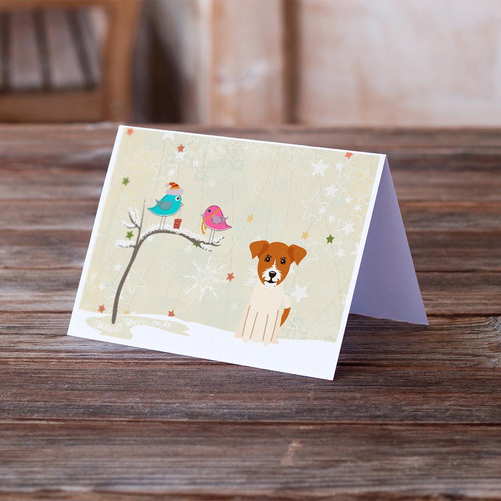 Christmas Presents between Friends Jack Russell Terrier Greeting Cards Pack of 8 Blank Cards with Envelopes Whimsical A7 Size 5x7