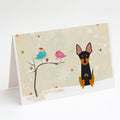 Christmas Presents between Friends English Toy Terrier Greeting Cards Pack of 8 Blank Cards with Envelopes Whimsical A7 Size 5x7