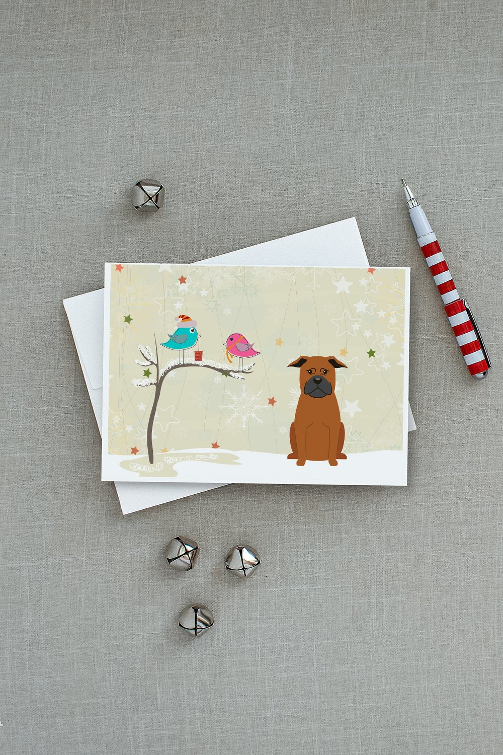 Christmas Presents between Friends Chinese Chongqing Dog Greeting Cards Pack of 8 Blank Cards with Envelopes Whimsical A7 Size 5x7