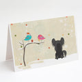 Christmas Presents between Friends Chinese Crested - Black Greeting Cards Pack of 8 Blank Cards with Envelopes Whimsical A7 Size 5x7