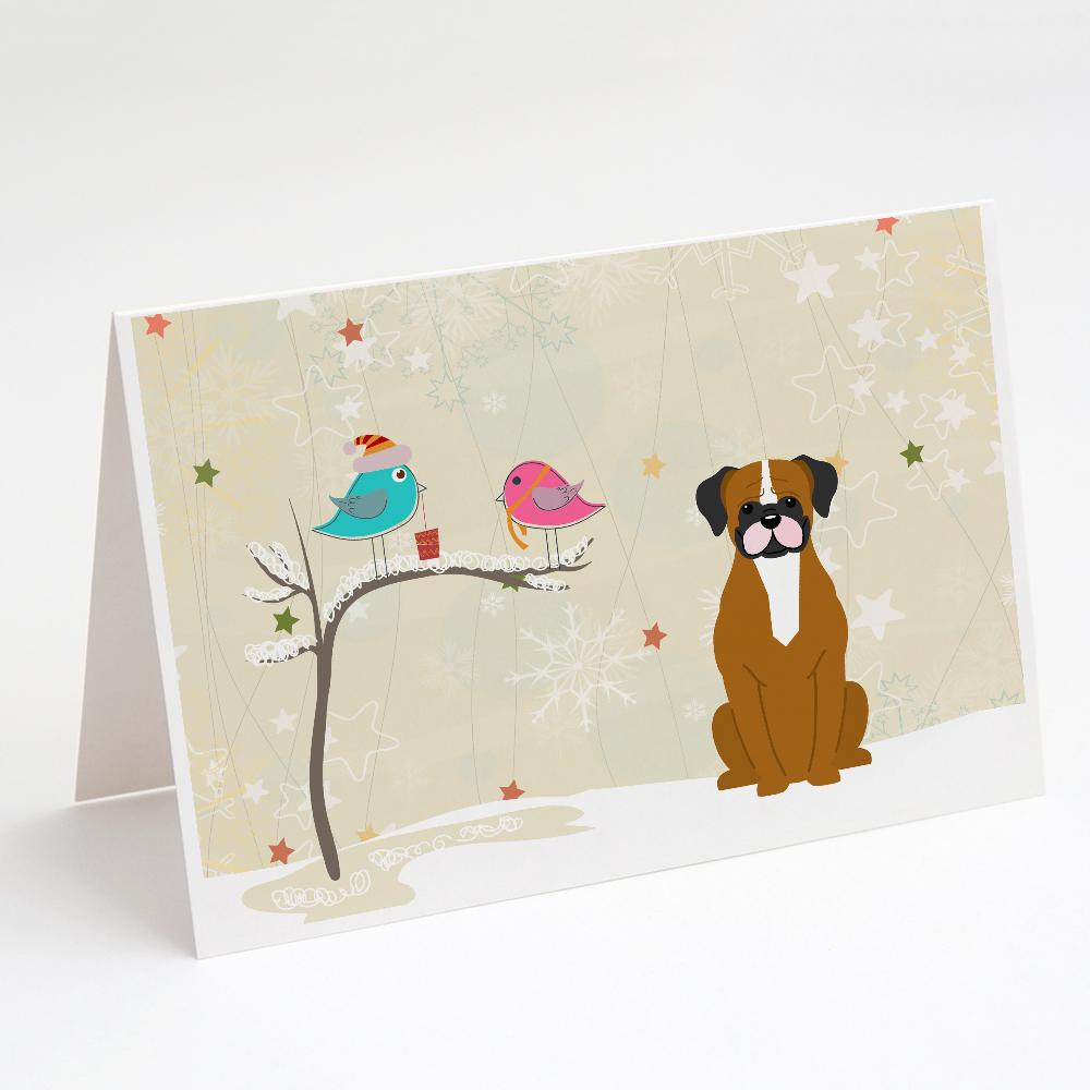 Christmas Presents between Friends Boxer - Flashy Fawn Greeting Cards Pack of 8 Blank Cards with Envelopes Whimsical A7 Size 5x7