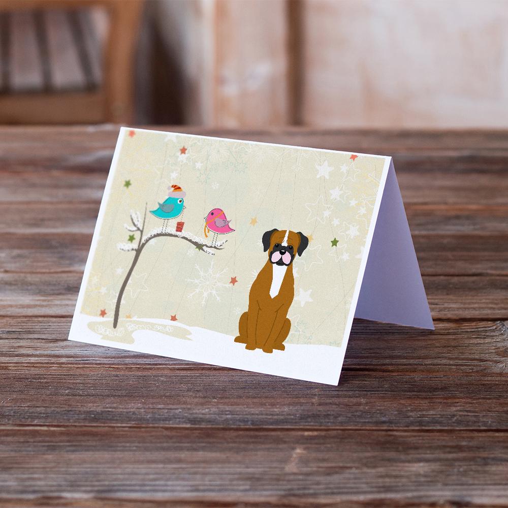 Christmas Presents between Friends Boxer - Flashy Fawn Greeting Cards Pack of 8 Blank Cards with Envelopes Whimsical A7 Size 5x7