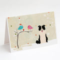 Christmas Presents between Friends Border Collie - Black and White Greeting Cards Pack of 8 Blank Cards with Envelopes Whimsical A7 Size 5x7