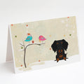 Christmas Presents between Friends Dachshund - Wire - Black Greeting Cards Pack of 8 Blank Cards with Envelopes Whimsical A7 Size 5x7