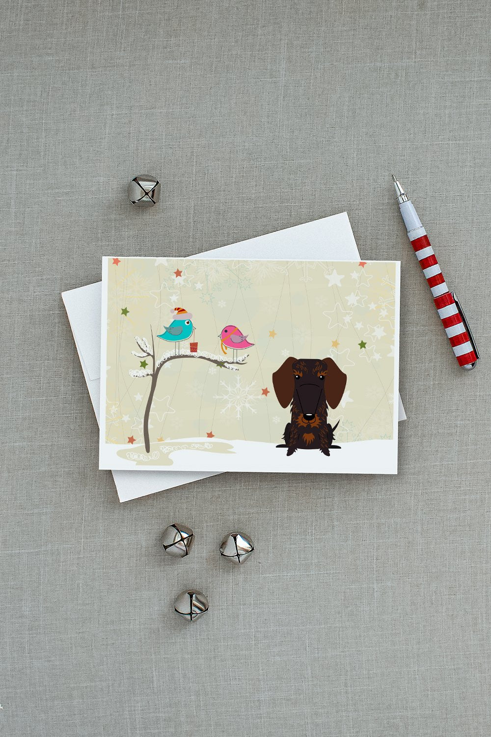Christmas Presents between Friends Dachshund - Chocolate Greeting Cards Pack of 8 Blank Cards with Envelopes Whimsical A7 Size 5x7