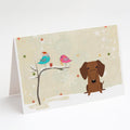 Christmas Presents between Friends Dachshund - Red Greeting Cards Pack of 8 Blank Cards with Envelopes Whimsical A7 Size 5x7