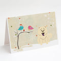 Christmas Presents between Friends Chow Chow - White Greeting Cards Pack of 8 Blank Cards with Envelopes Whimsical A7 Size 5x7