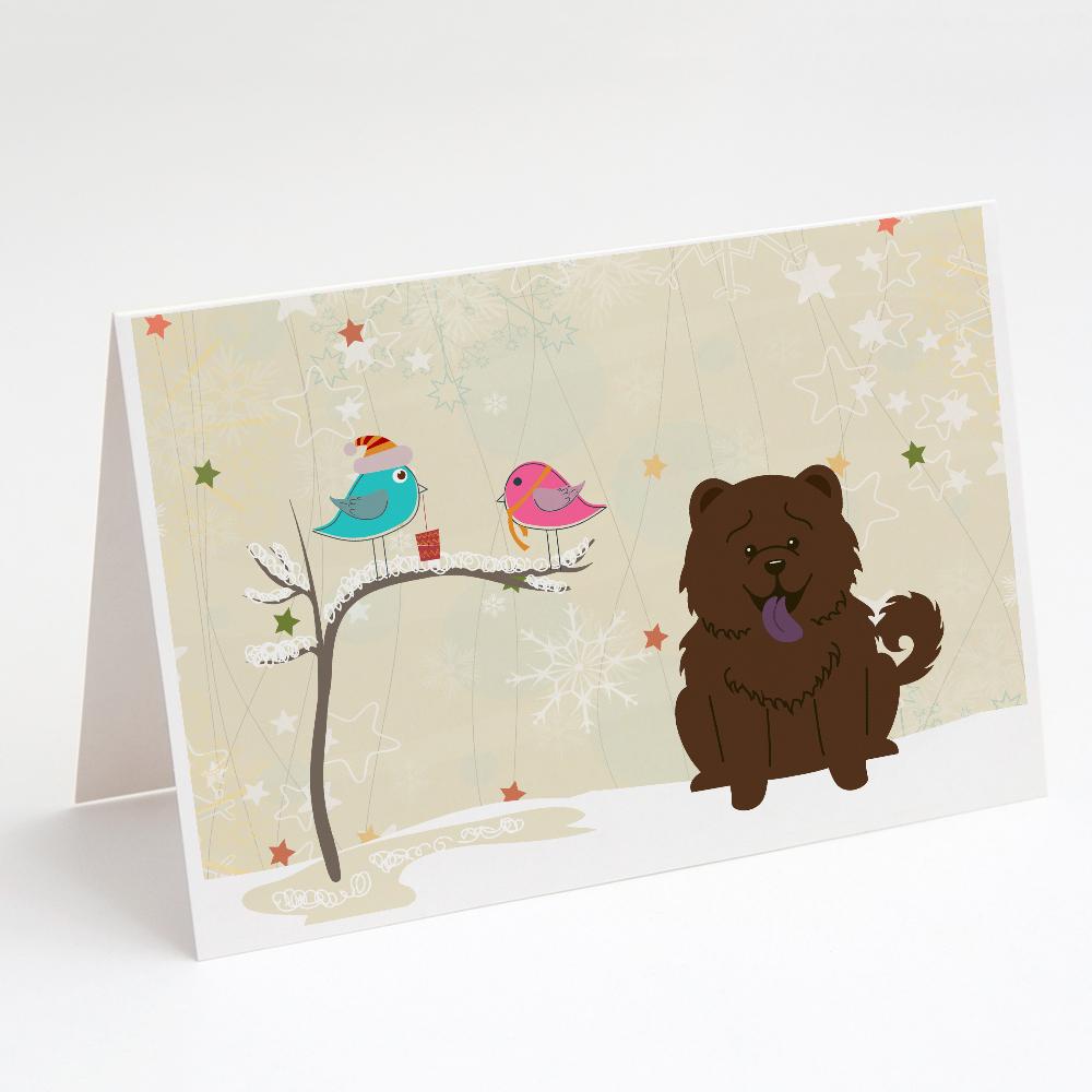 Christmas Presents between Friends Chow Chow - Chocolate Greeting Cards Pack of 8 Blank Cards with Envelopes Whimsical A7 Size 5x7