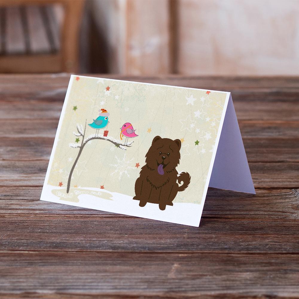 Christmas Presents between Friends Chow Chow - Chocolate Greeting Cards Pack of 8 Blank Cards with Envelopes Whimsical A7 Size 5x7