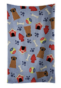 Dog House Collection Mastiff Brindle Kitchen Towel Velour Plush Front and Cotton Loop Back Machine Washable