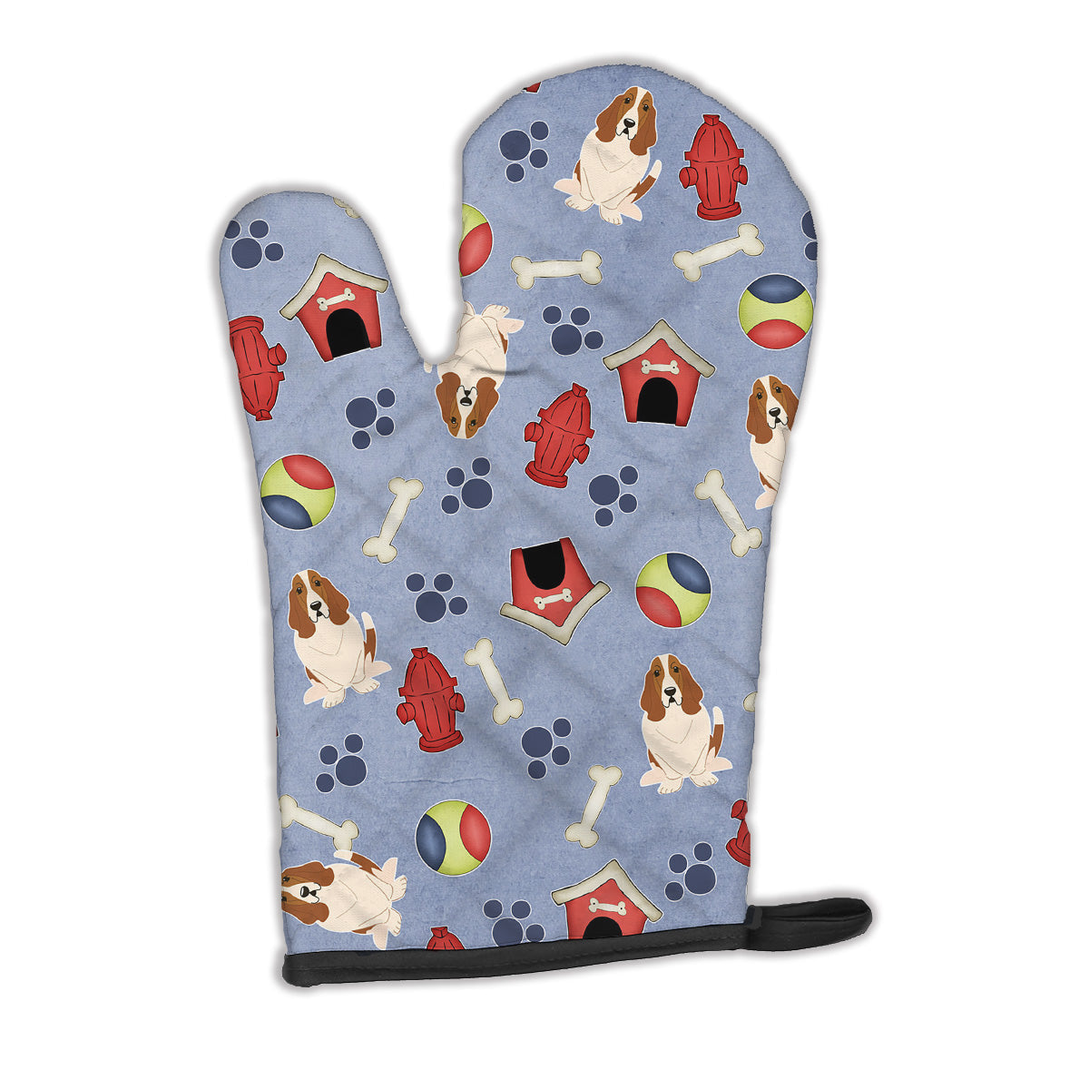 Dog House Collection Basset Hound Oven Mitt Heat Resistant Thick Oven Mitt for Hot Pans and Oven, Kitchen Mitt Protect Hands, Cooking Baking Glove