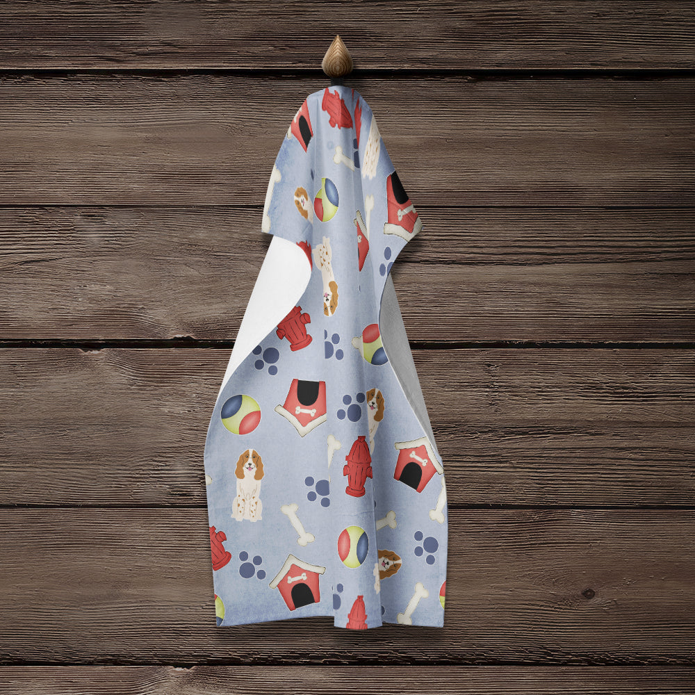 Dog House Collection Russian Spaniel Kitchen Towel Velour Plush Front and Cotton Loop Back Machine Washable