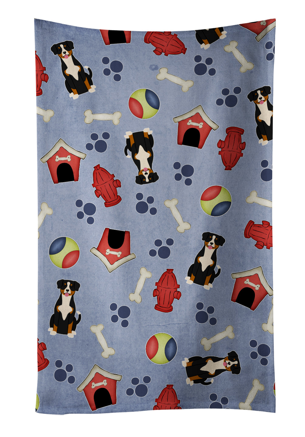 Dog House Collection Entlebucher Kitchen Towel Velour Plush Front and Cotton Loop Back Machine Washable
