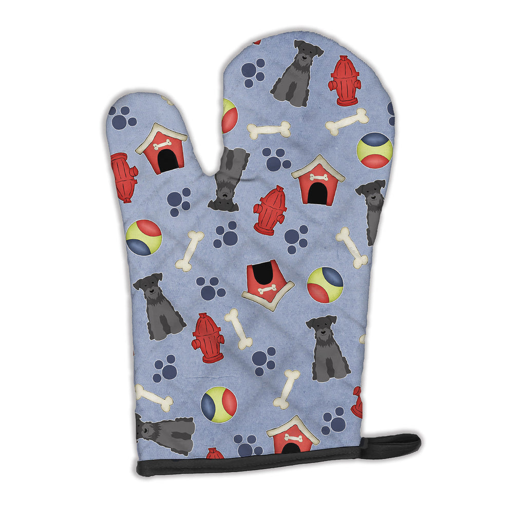 Dog House Collection Miniature Schnauzer Black Oven Mitt Heat Resistant Thick Oven Mitt for Hot Pans and Oven, Kitchen Mitt Protect Hands, Cooking Baking Glove