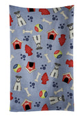 Dog House Collection Miniature Schnauzer Salt and Pepper Kitchen Towel Velour Plush Front and Cotton Loop Back Machine Washable