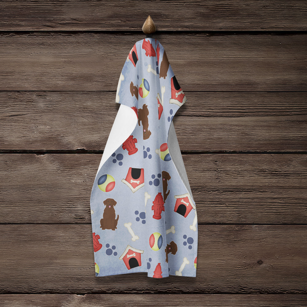Dog House Collection Chocolate Labrador Kitchen Towel Velour Plush Front and Cotton Loop Back Machine Washable