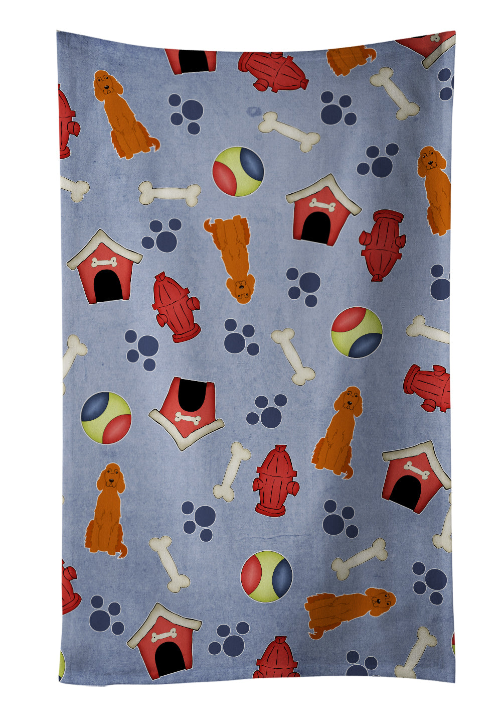 Dog House Collection Irish Setter Kitchen Towel Velour Plush Front and Cotton Loop Back Machine Washable