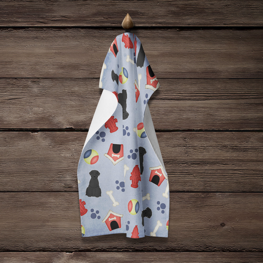 Dog House Collection Giant Schnauzer Kitchen Towel Velour Plush Front and Cotton Loop Back Machine Washable