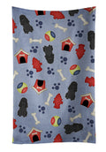 Dog House Collection Poodle Black Kitchen Towel Velour Plush Front and Cotton Loop Back Machine Washable
