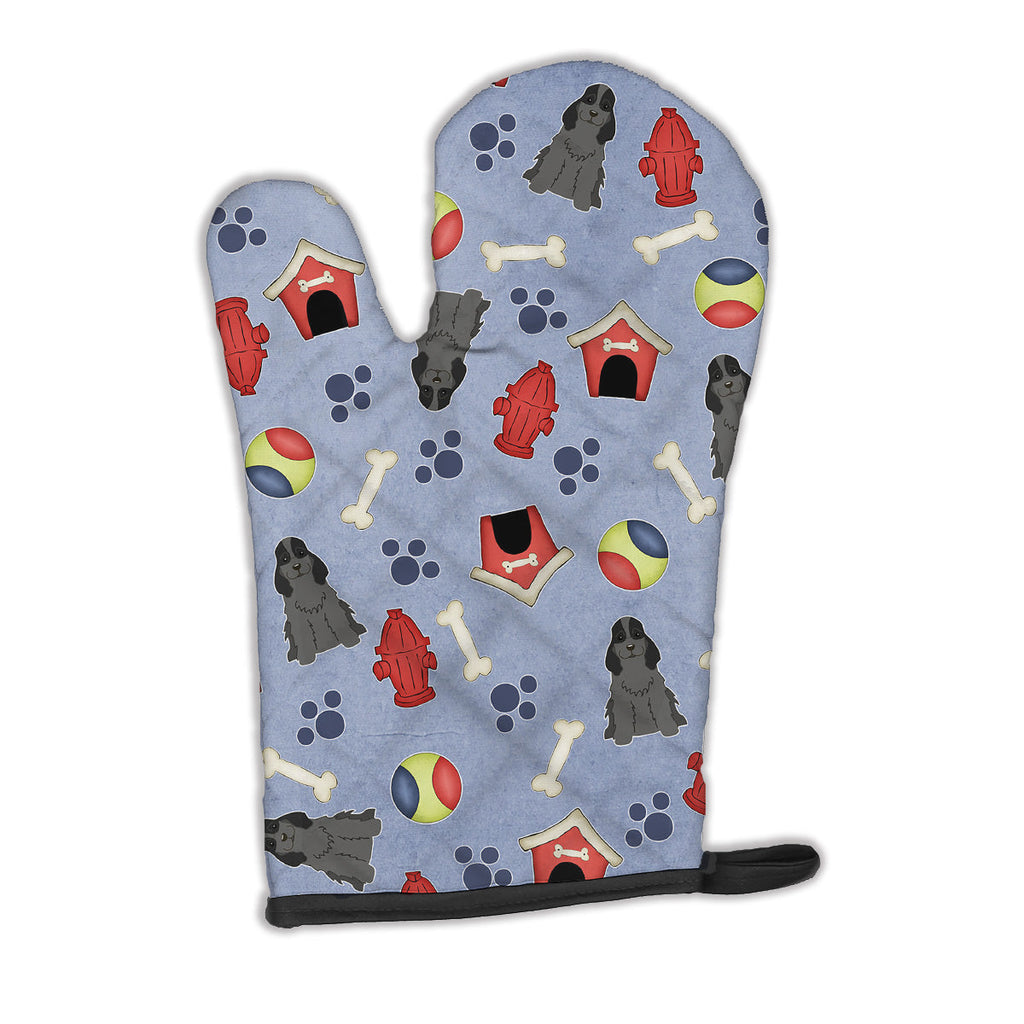 Dog House Collection Cocker Spaniel Black Oven Mitt Heat Resistant Thick Oven Mitt for Hot Pans and Oven, Kitchen Mitt Protect Hands, Cooking Baking Glove