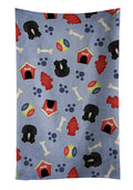 Dog House Collection Pekingese Black Kitchen Towel Velour Plush Front and Cotton Loop Back Machine Washable