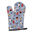 Dog House Collection Border Collie Black White Oven Mitt Heat Resistant Thick Oven Mitt for Hot Pans and Oven, Kitchen Mitt Protect Hands, Cooking Baking Glove