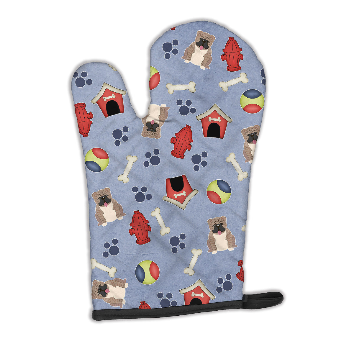 Dog House Collection English Bulldog Grey Brindle  Oven Mitt Heat Resistant Thick Oven Mitt for Hot Pans and Oven, Kitchen Mitt Protect Hands, Cooking Baking Glove