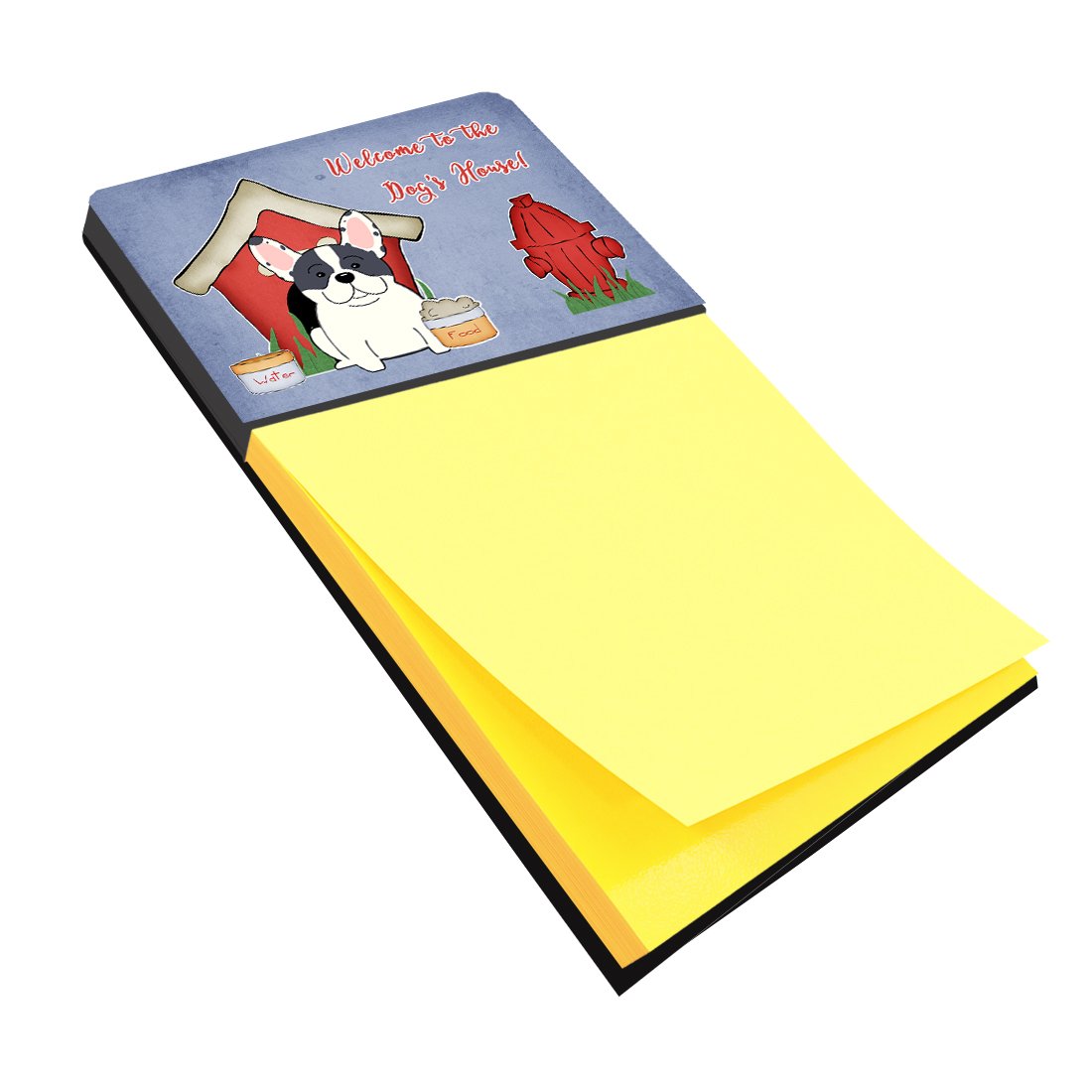 Dog House Collection French Bulldog Piebald Watercolor Sticky Note Holder Refillable Dispenser Desk Accessory 3x3 Pad Gift