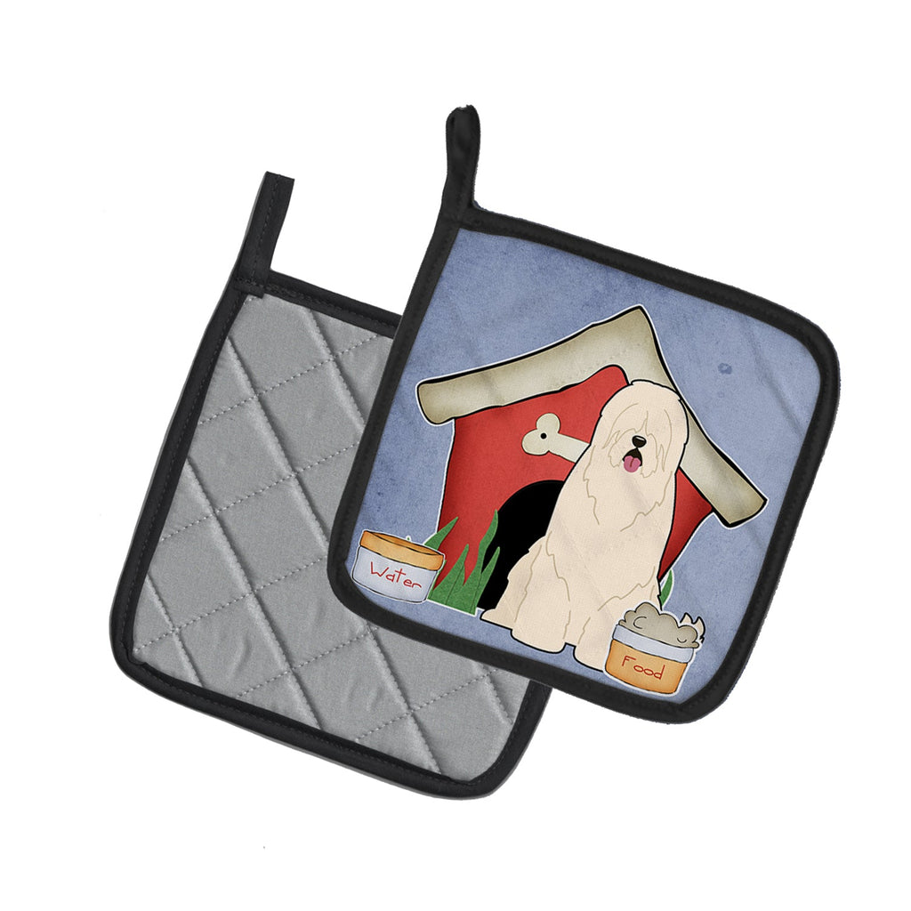 Dog House Collection South Russian Sheepdog Pot Holder Set of 2 Heat Resistant Quilted Hot Pads 7.5 x 7.5 Inch, Insulated Kitchen Trivets for Cooking & Baking
