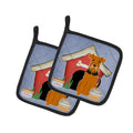Dog House Collection Airedale Pot Holder Set of 2 Heat Resistant Quilted Hot Pads 7.5 x 7.5 Inch, Insulated Kitchen Trivets for Cooking & Baking