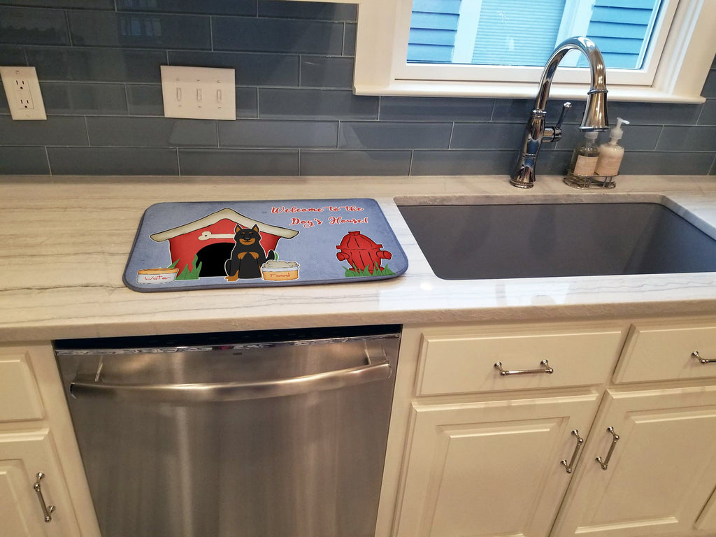 Dog House Collection Beauce Shepherd Dog Dish Drying Mat Absorbent Dish Drying Mat Pad for Kitchen Counter Dish Drainer Mat for Countertop, 14 x 21", Multicolor
