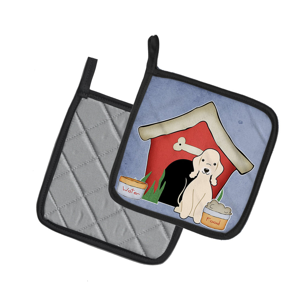 Dog House Collection Bedlington Terrier Sandy Pot Holder Set of 2 Heat Resistant Quilted Hot Pads 7.5 x 7.5 Inch, Insulated Kitchen Trivets for Cooking & Baking
