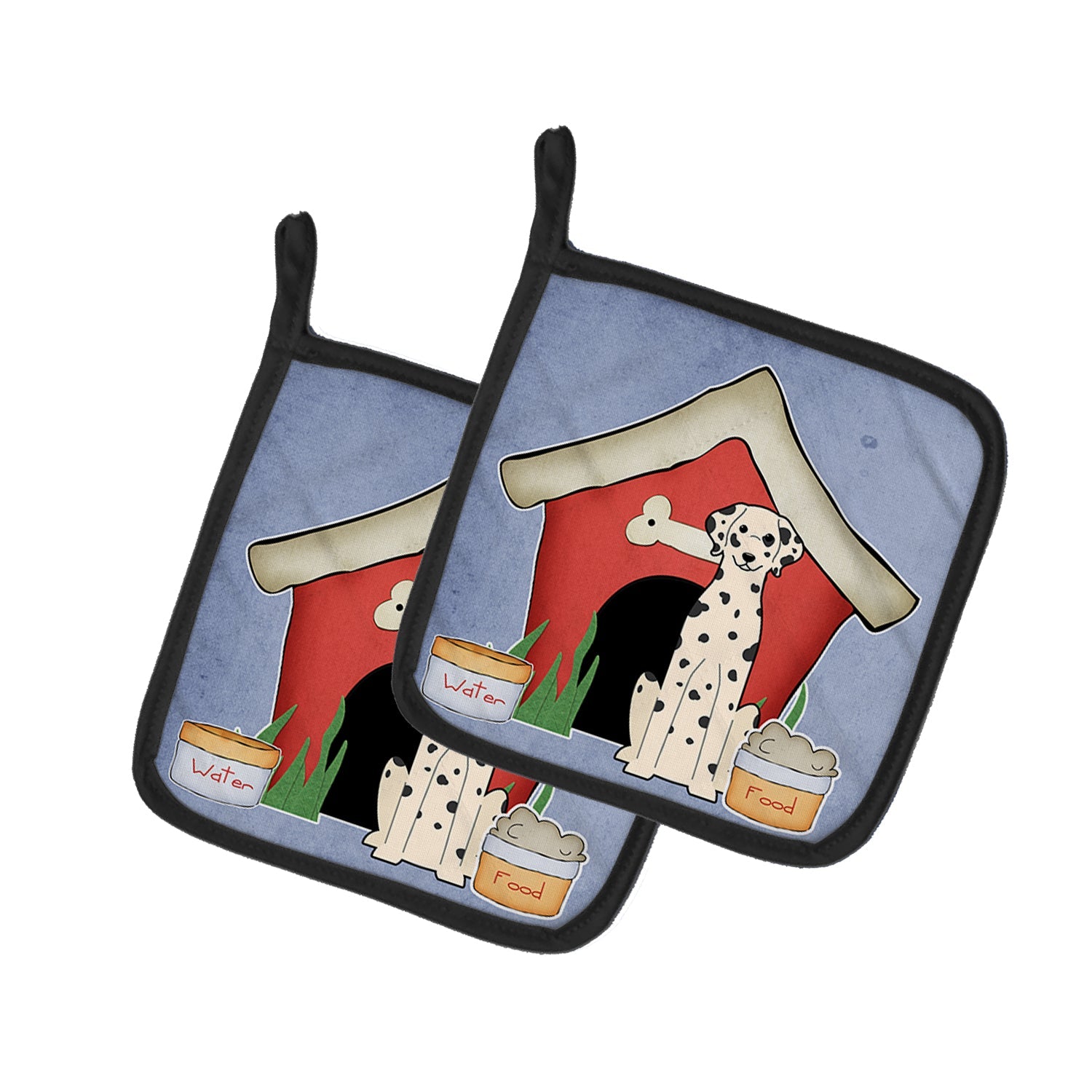 Dog House Collection Dalmatian Pot Holder Set of 2 Heat Resistant Quilted Hot Pads 7.5 x 7.5 Inch, Insulated Kitchen Trivets for Cooking & Baking