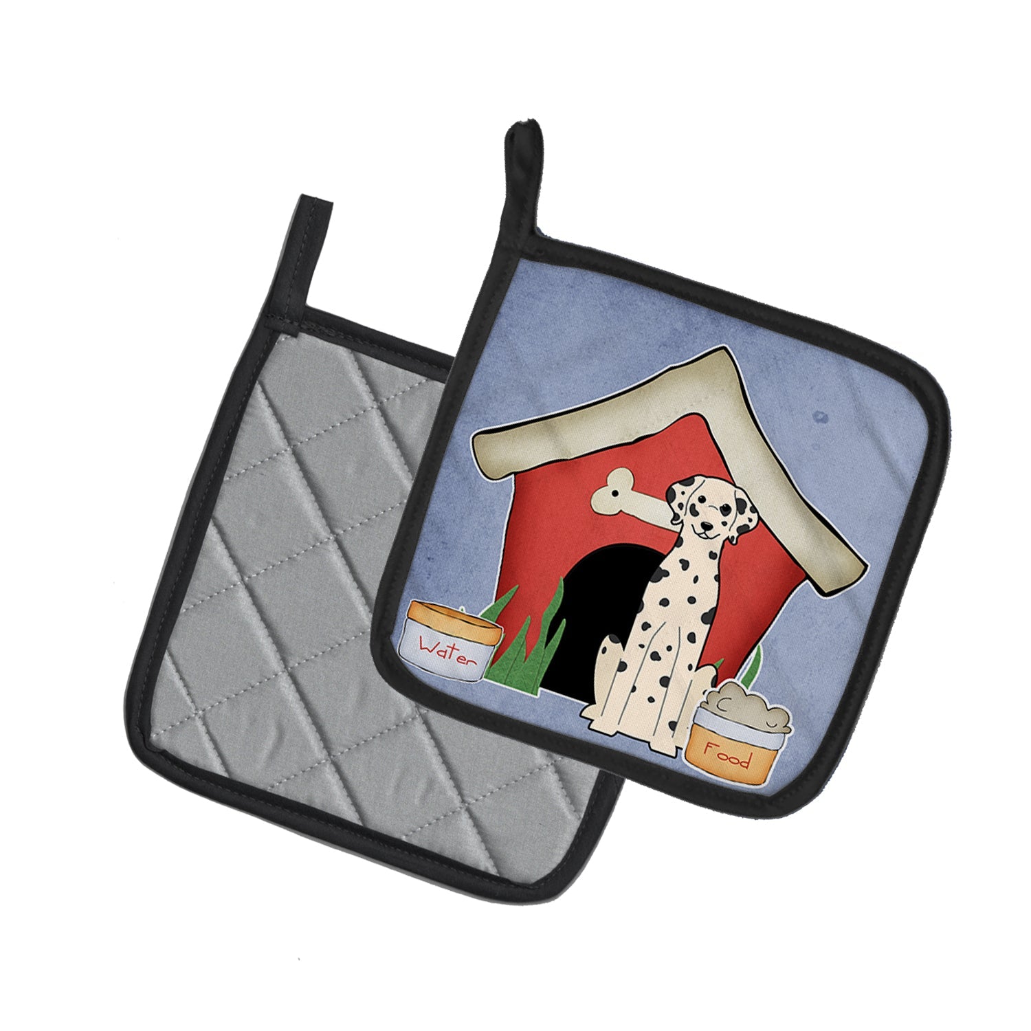 Dog House Collection Dalmatian Pot Holder Set of 2 Heat Resistant Quilted Hot Pads 7.5 x 7.5 Inch, Insulated Kitchen Trivets for Cooking & Baking