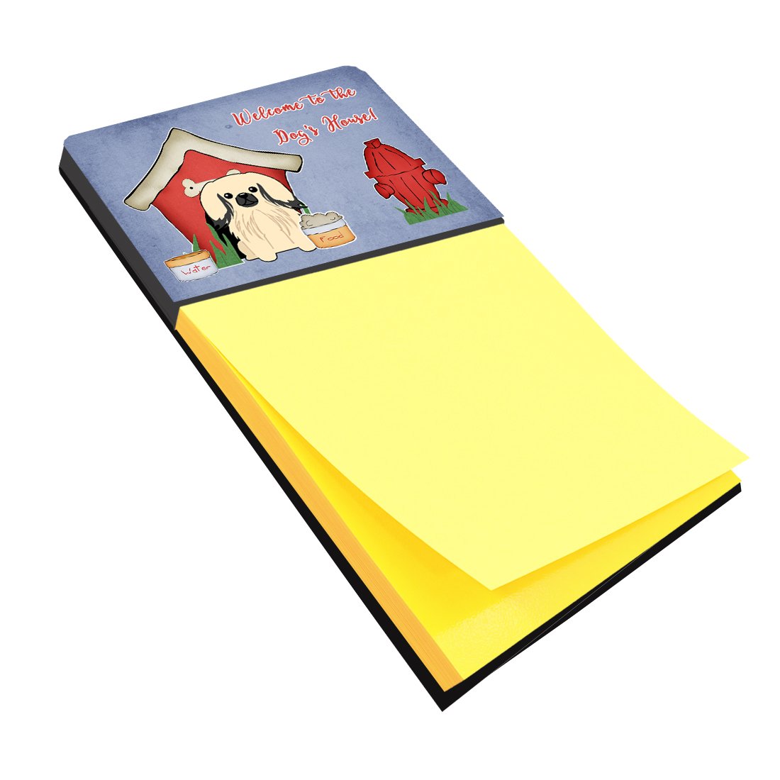 Dog House Collection Pekingese Cream Watercolor Sticky Note Holder Refillable Dispenser Desk Accessory 3x3 Pad Gift