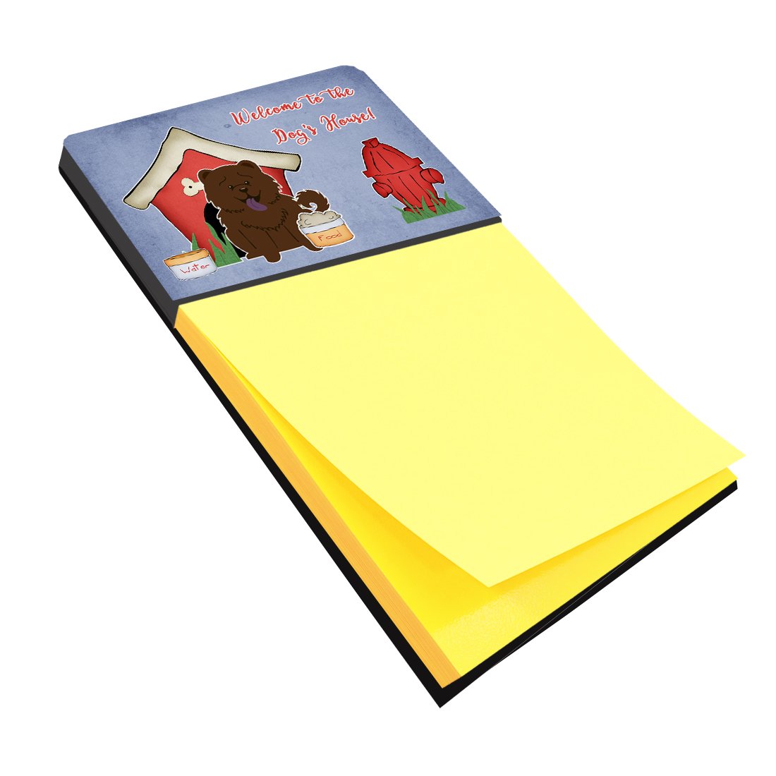 Dog House Collection Chow Chow Chocolate Watercolor Sticky Note Holder Refillable Dispenser Desk Accessory 3x3 Pad Gift
