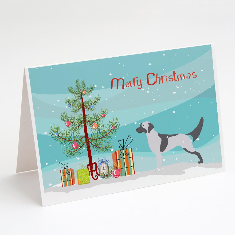 English Setter Merry Christmas Tree Greeting Cards Pack of 8 Blank Cards with Envelopes Whimsical A7 Size 5x7