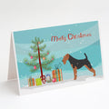 Welsh Terrier Merry Christmas Tree Greeting Cards Pack of 8 Blank Cards with Envelopes Whimsical A7 Size 5x7