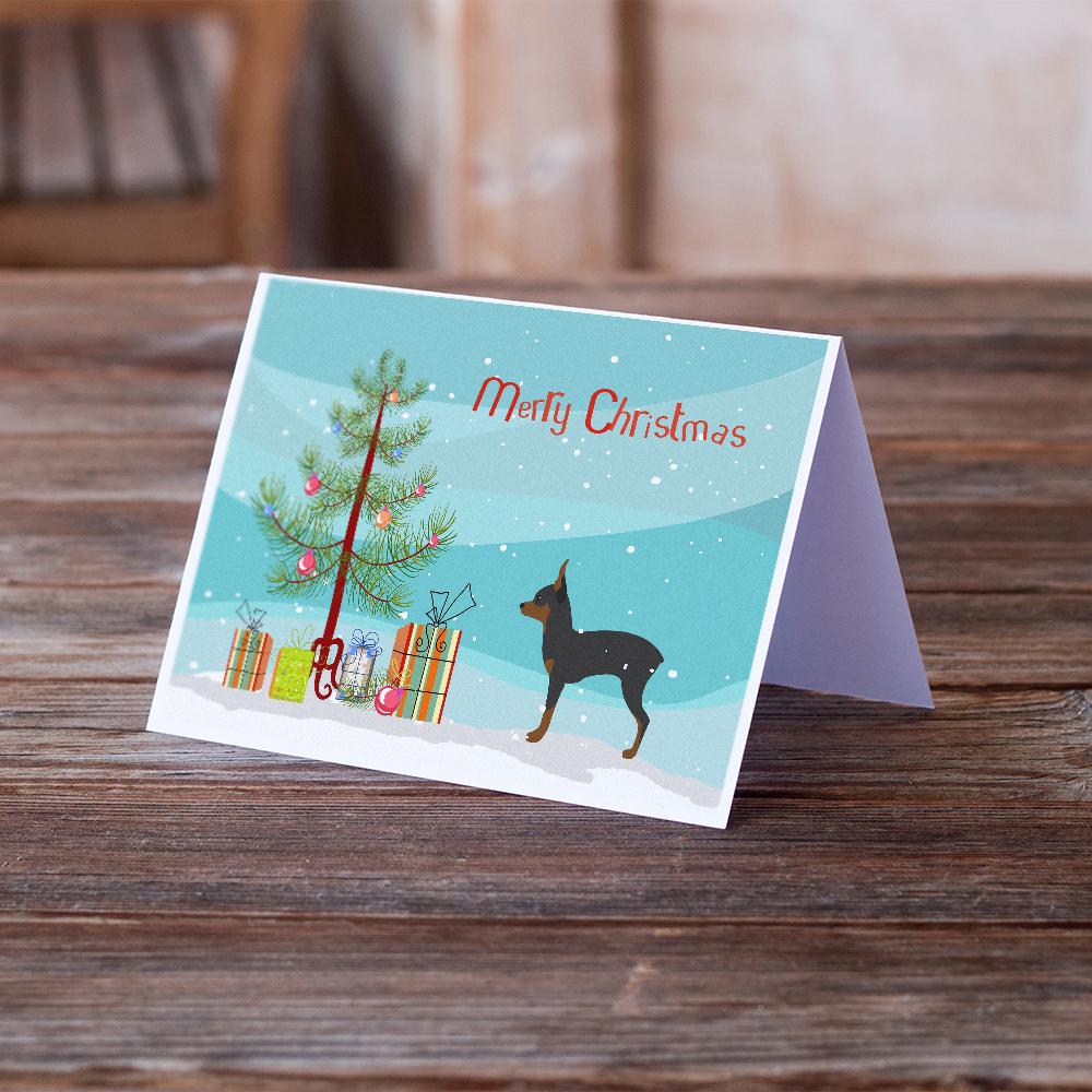 Toy Fox Terrier Merry Christmas Tree Greeting Cards Pack of 8 Blank Cards with Envelopes Whimsical A7 Size 5x7
