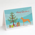 Pharaoh Hound Merry Christmas Tree Greeting Cards Pack of 8 Blank Cards with Envelopes Whimsical A7 Size 5x7