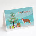 Borzoi Russian Greyhound Merry Christmas Tree Greeting Cards Pack of 8 Blank Cards with Envelopes Whimsical A7 Size 5x7