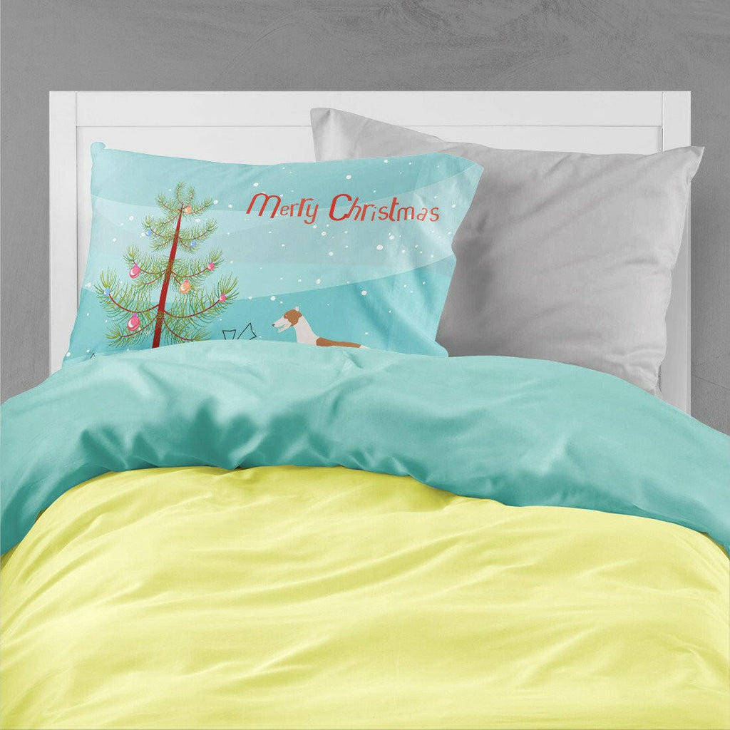 Greyhound Merry Christmas Tree Standard Pillowcase Lightweight Super Soft Easy Care Decorative Artwork Pillowcase, Standard