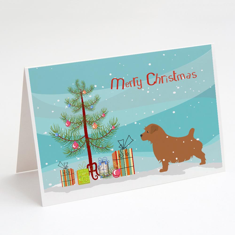 Norfolk Terrier Merry Christmas Tree Greeting Cards Pack of 8 Blank Cards with Envelopes Whimsical A7 Size 5x7