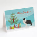 Black Border Collie Merry Christmas Tree Greeting Cards Pack of 8 Blank Cards with Envelopes Whimsical A7 Size 5x7