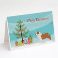 Australian Shepherd Dog Merry Christmas Tree Greeting Cards Pack of 8 Blank Cards with Envelopes Whimsical A7 Size 5x7